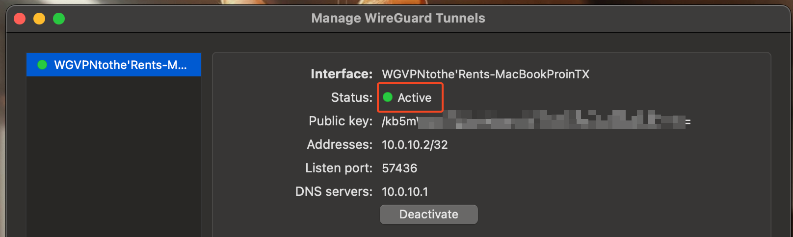 Active VPN WG Client