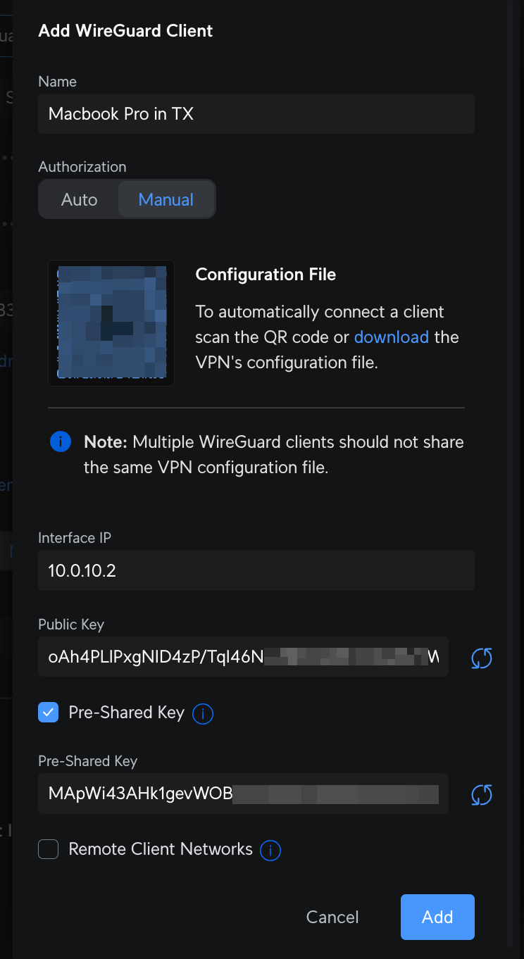 Adding Client to VPN Server